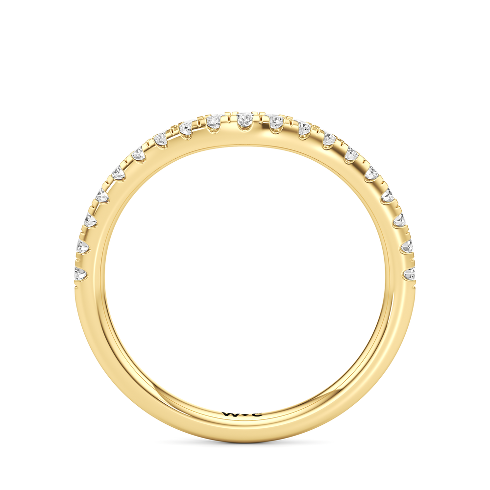 Trellis Oval Side Stone Diamond Wedding Band with 18KT Yellow Gold Cut Diamond in 14KT Yellow Gold view 4
