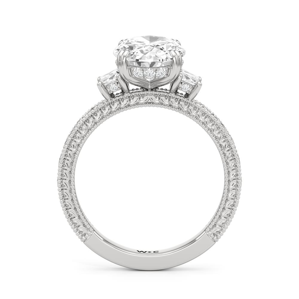 Oval Cut The Seraphine Trapezoid Three Stone Ring with Lab Grown Diamond in 14KT Platinum view 5
