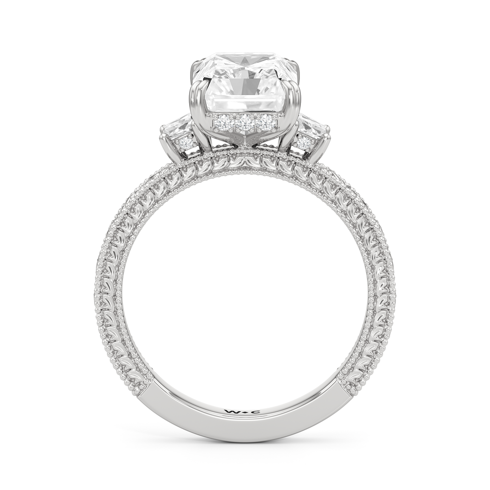 Radiant Cut The Seraphine Trapezoid Three Stone Ring with Lab Grown Diamond in 14KT Platinum view 5
