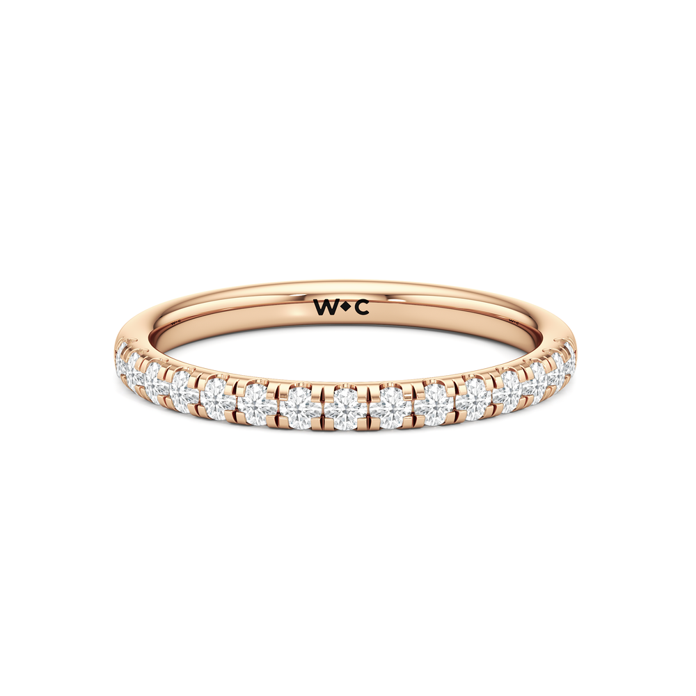 Aster Diamond Wedding Band with 14KT Rose Gold Cut Diamond in 14KT Rose Gold view 1
