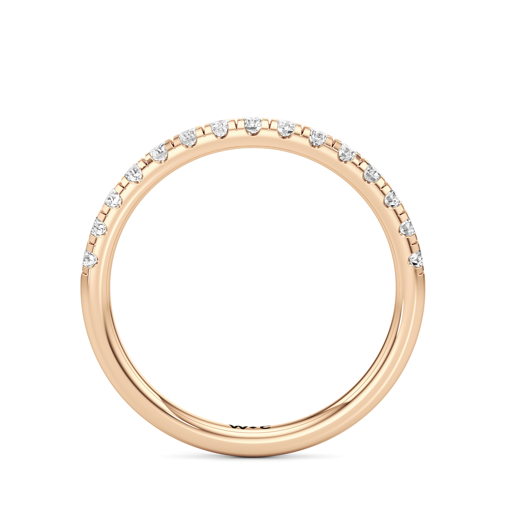 Aster Diamond Wedding Band with 14KT Rose Gold Cut Diamond in 14KT Rose Gold view 4
