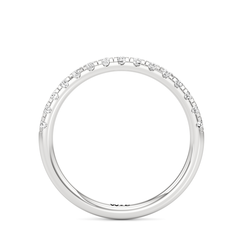 Aster Diamond Wedding Band with 14KT White Gold Cut Diamond in 14KT White Gold view 4
