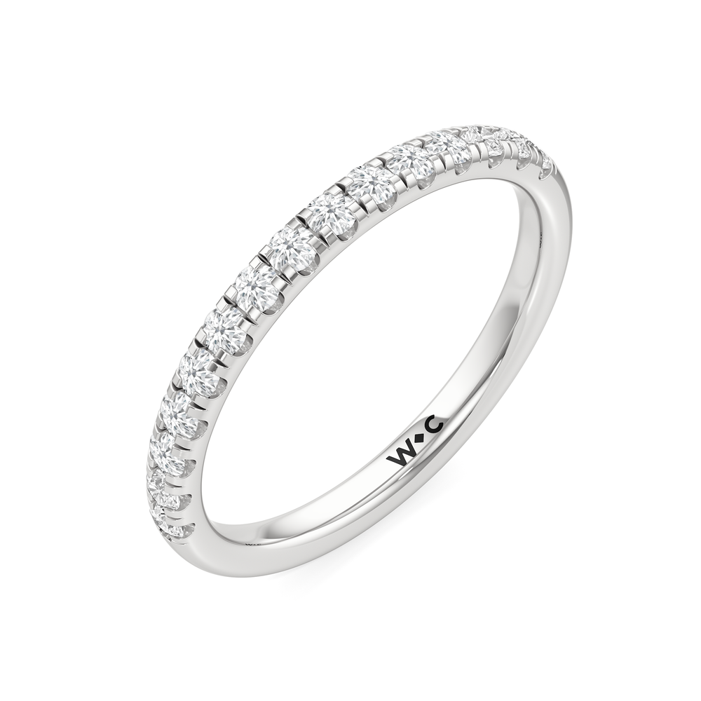 Aster Diamond Wedding Band with 14KT White Gold Cut Diamond in 14KT White Gold view 5
