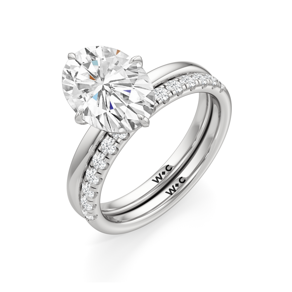 Aster Engagement Ring with Oval Cut Diamond in 14KT White Gold view 6
