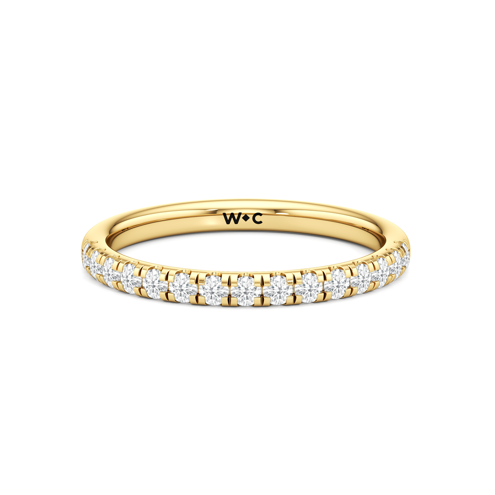 Aster Diamond Wedding Band with 14KT Yellow Gold Cut Diamond in 14KT Yellow Gold view 1
