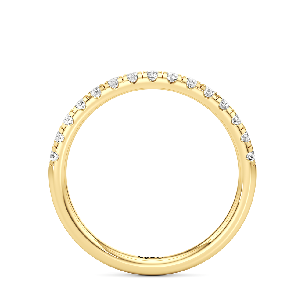 Aster Diamond Wedding Band with 14KT Yellow Gold Cut Diamond in 14KT Yellow Gold view 4
