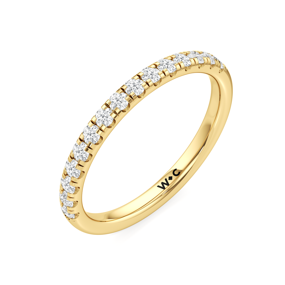 Aster Diamond Wedding Band with 14KT Yellow Gold Cut Diamond in 14KT Yellow Gold view 5

