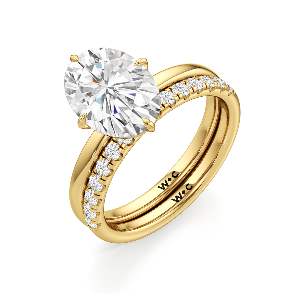 Aster Engagement Ring with Elongated Cushion Cut Diamond in 14KT Yellow Gold view 6
