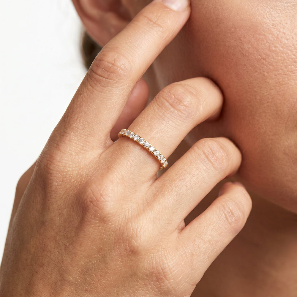 Aster Diamond Wedding Band with 14KT Rose Gold Cut Diamond in 14KT Rose Gold view 2
