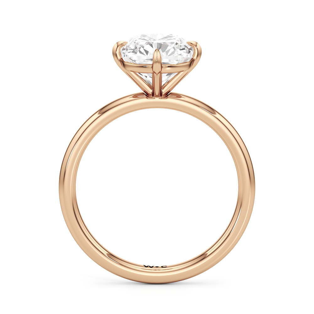 Aster Engagement Ring with Elongated Cushion Cut Diamond in 14KT Rose Gold view 4
