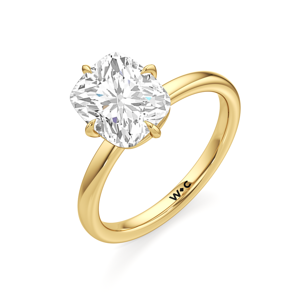 Aster Engagement Ring with Elongated Cushion Cut Diamond in 14KT Yellow Gold view 5
