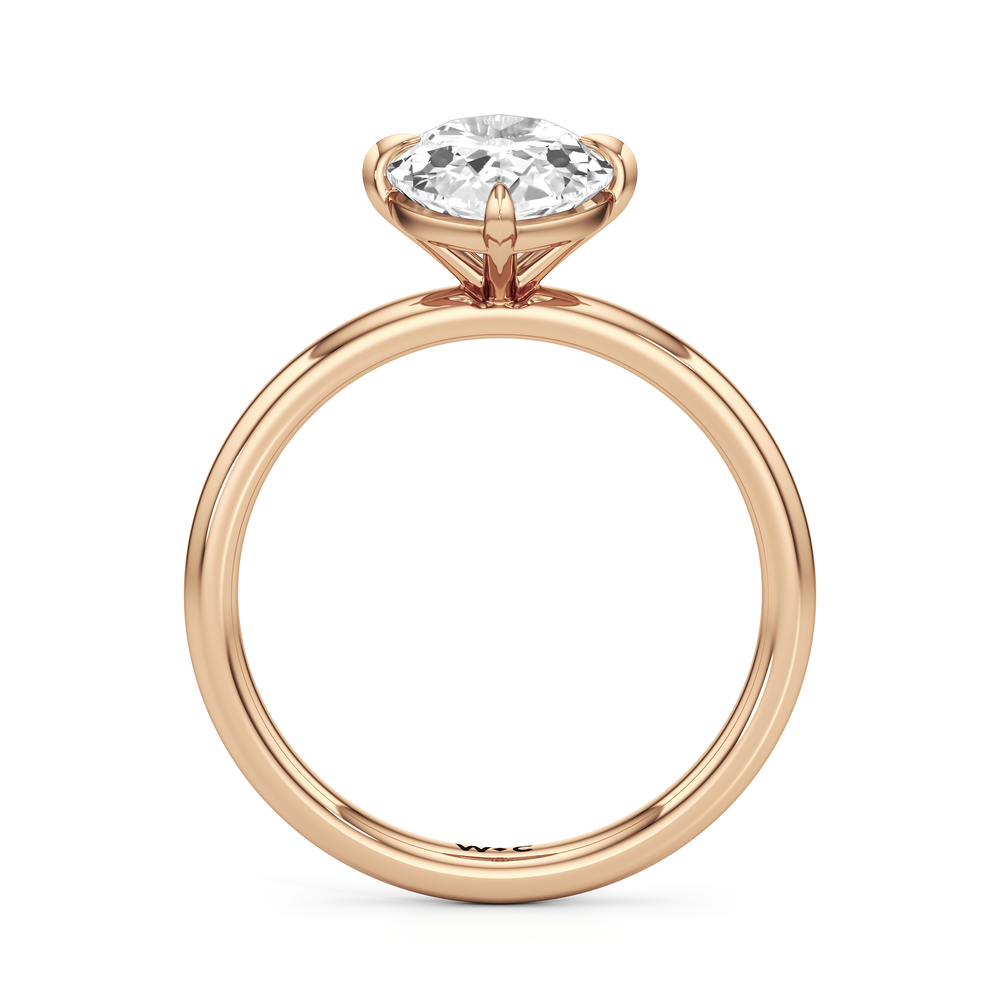 Moval Cut Aster Engagement Ring with Lab Grown Diamond in 14KT Rose Gold view 5
