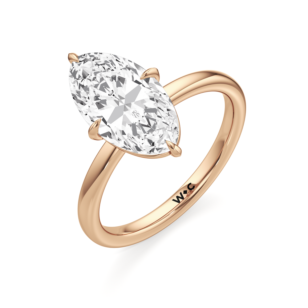 Moval Cut Aster Engagement Ring with Lab Grown Diamond in 14KT Rose Gold view 6
