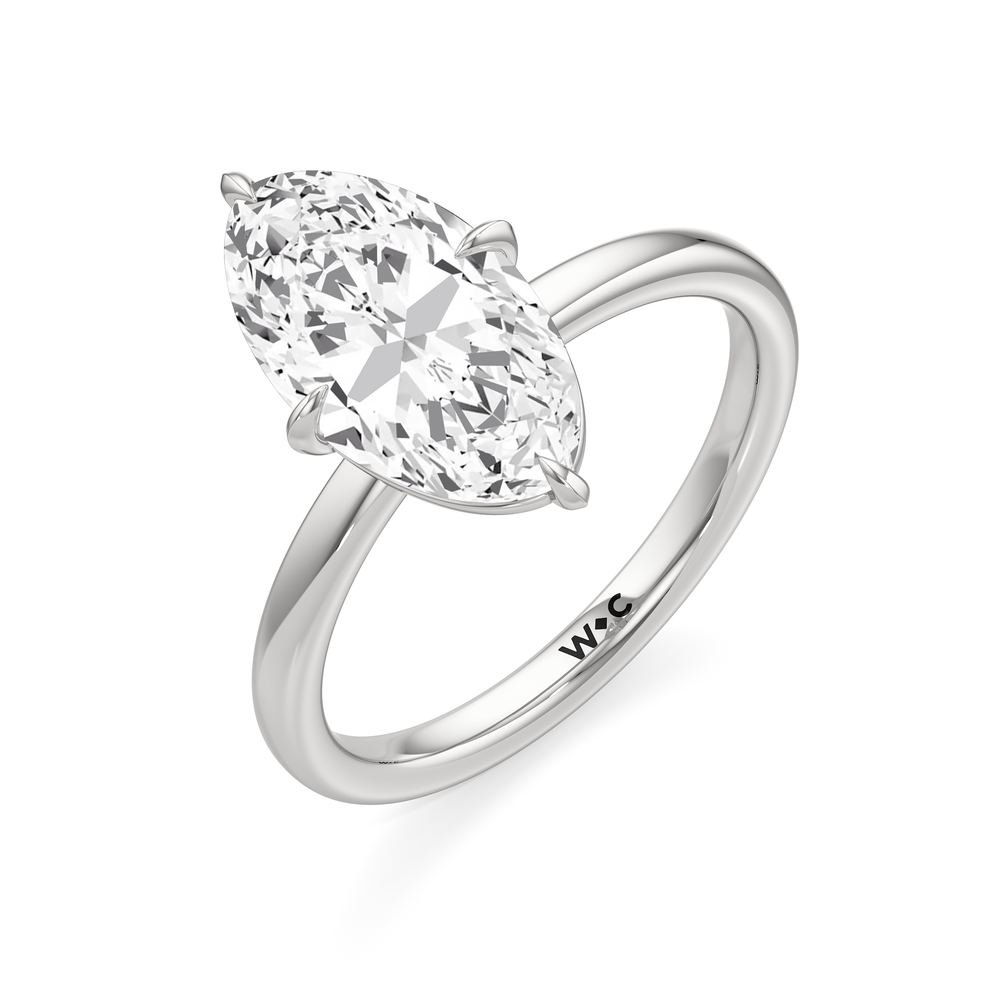 Moval Cut Aster Engagement Ring with Lab Grown Diamond in 14KT Platinum view 6
