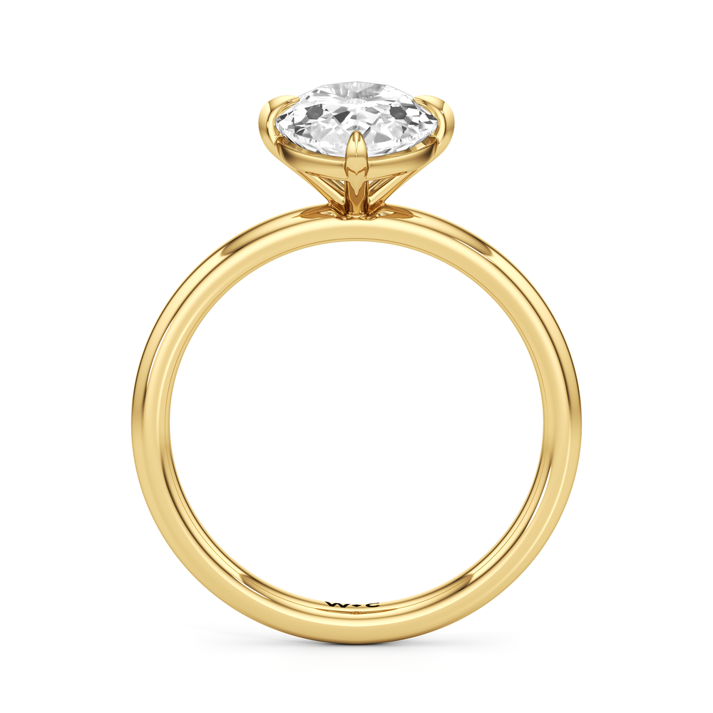 Moval Cut Aster Engagement Ring with Lab Grown Diamond in 14KT Yellow Gold view 5
