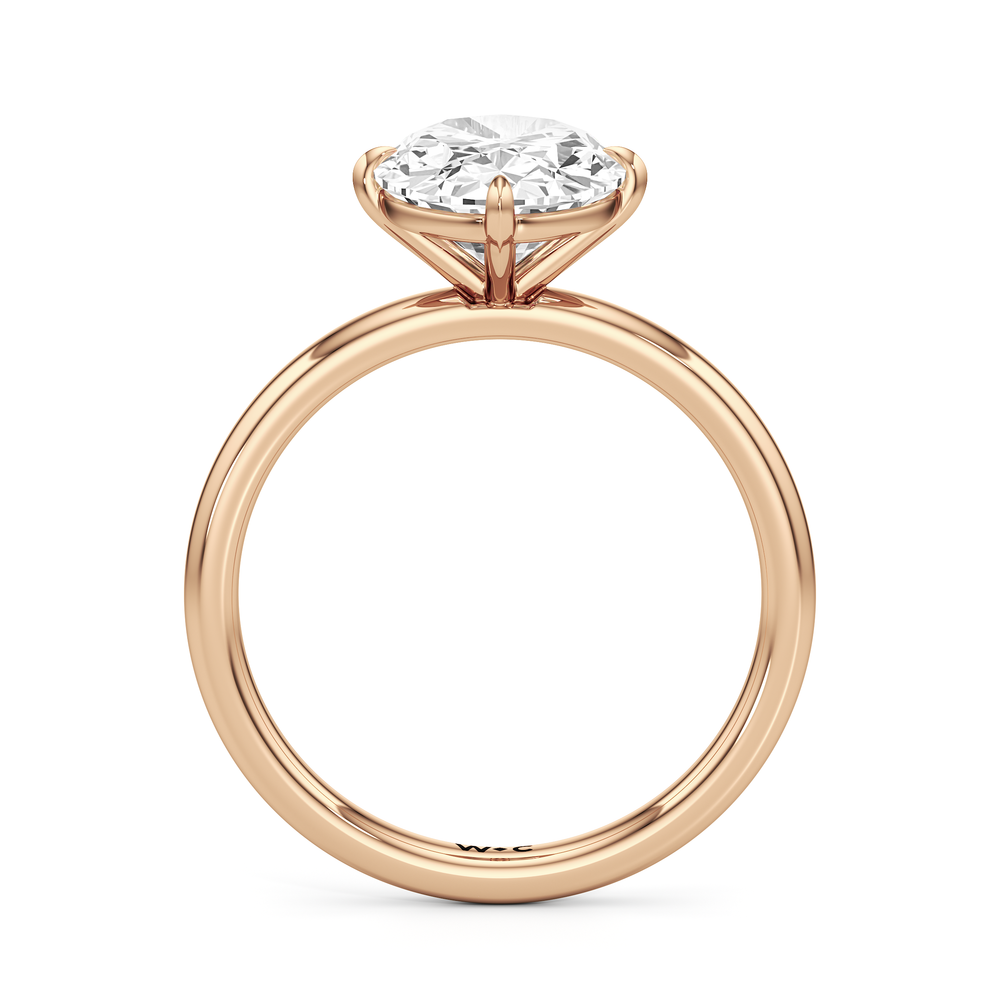 Aster Engagement Ring with Oval Cut Diamond in 14KT Rose Gold view 4
