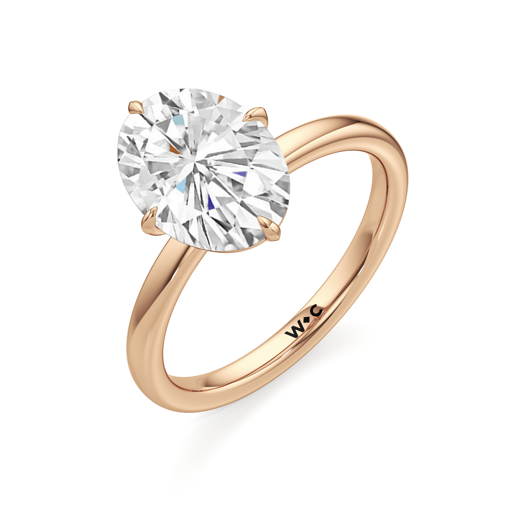 Aster Engagement Ring with Oval Cut Diamond in 14KT Rose Gold view 5
