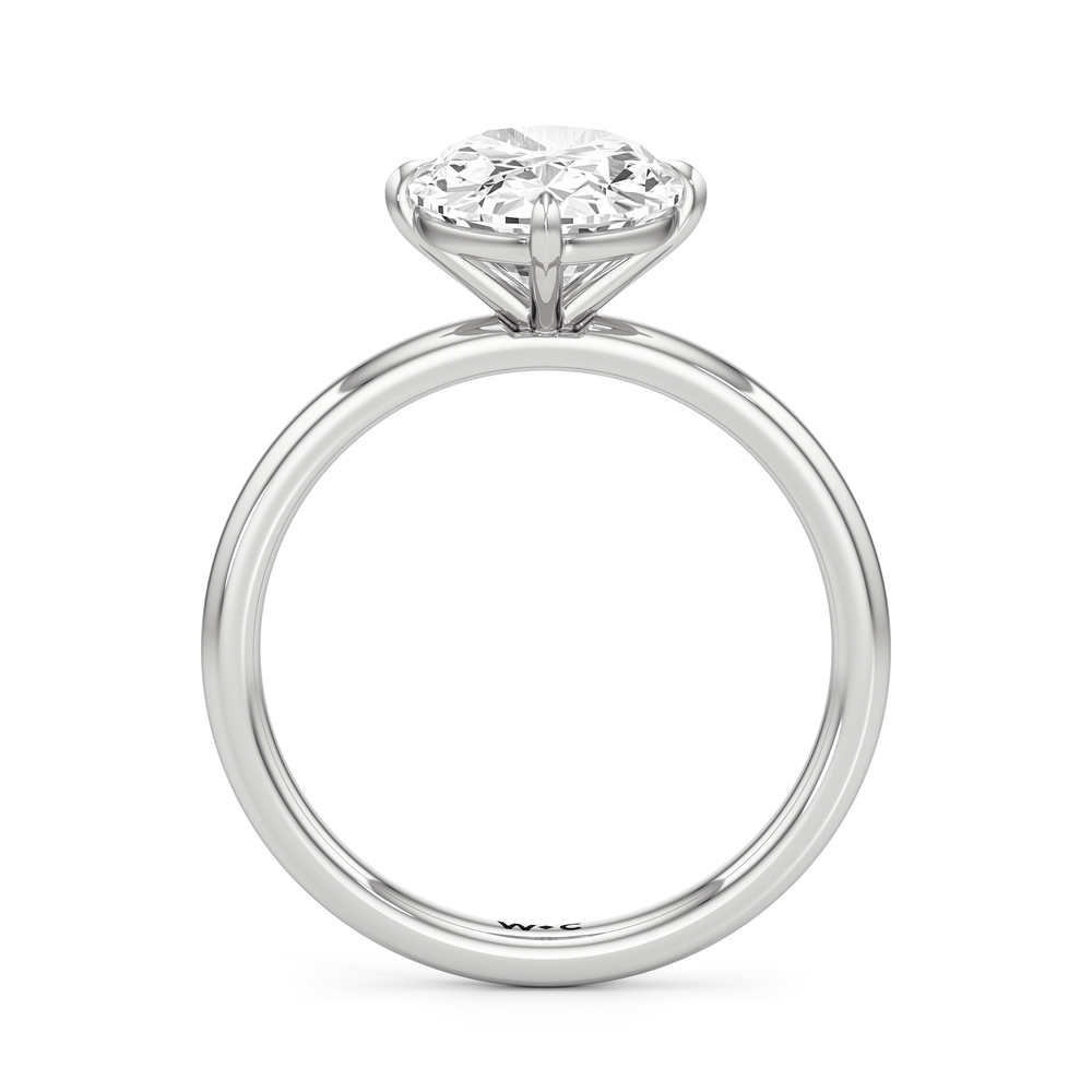 Aster Engagement Ring with Oval Cut Diamond in 14KT White Gold view 4
