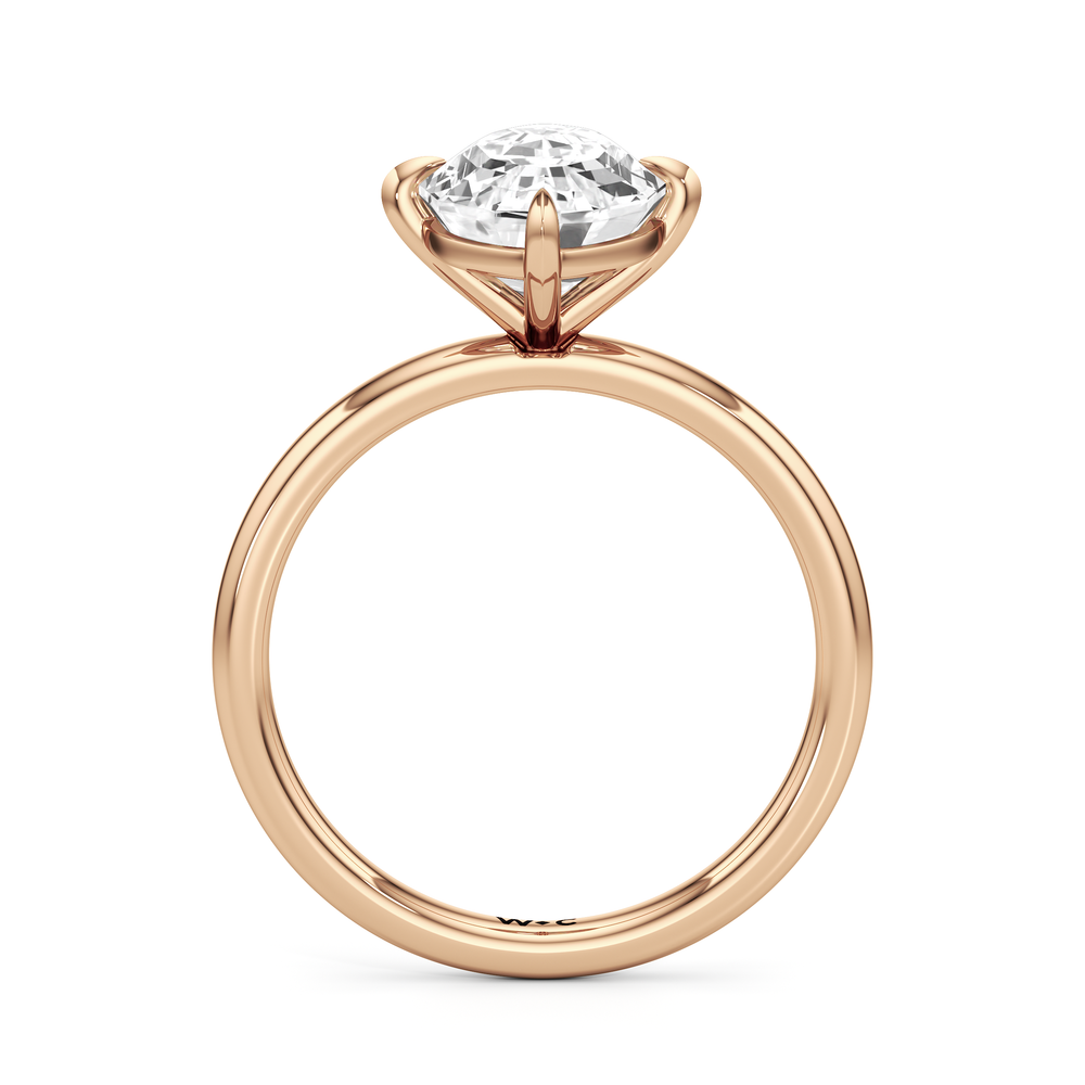 Oval Stepcut Cut Aster Engagement Ring with Lab Grown Diamond in 14KT Rose Gold view 5

