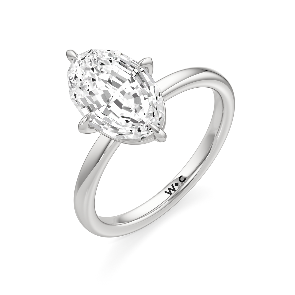 Oval Stepcut Cut Aster Engagement Ring with Lab Grown Diamond in 14KT Platinum view 6
