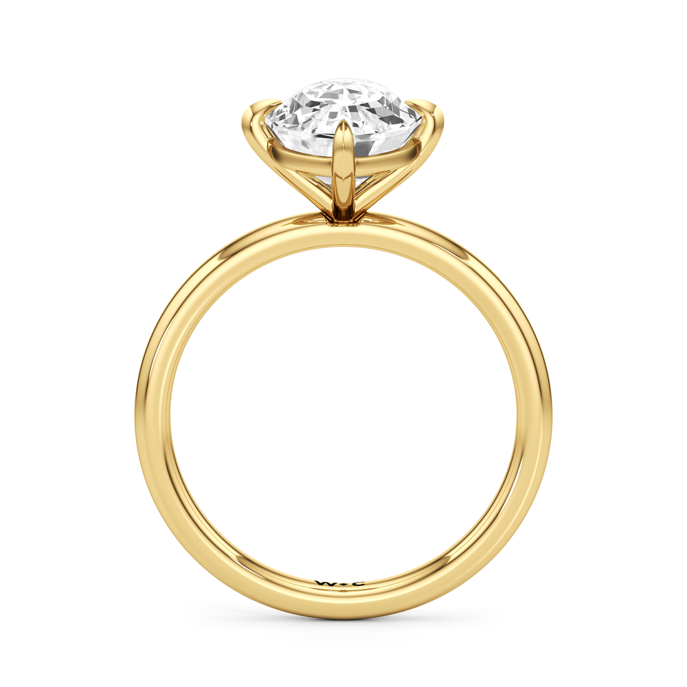 Oval Stepcut Cut Aster Engagement Ring with Lab Grown Diamond in 14KT Yellow Gold view 5
