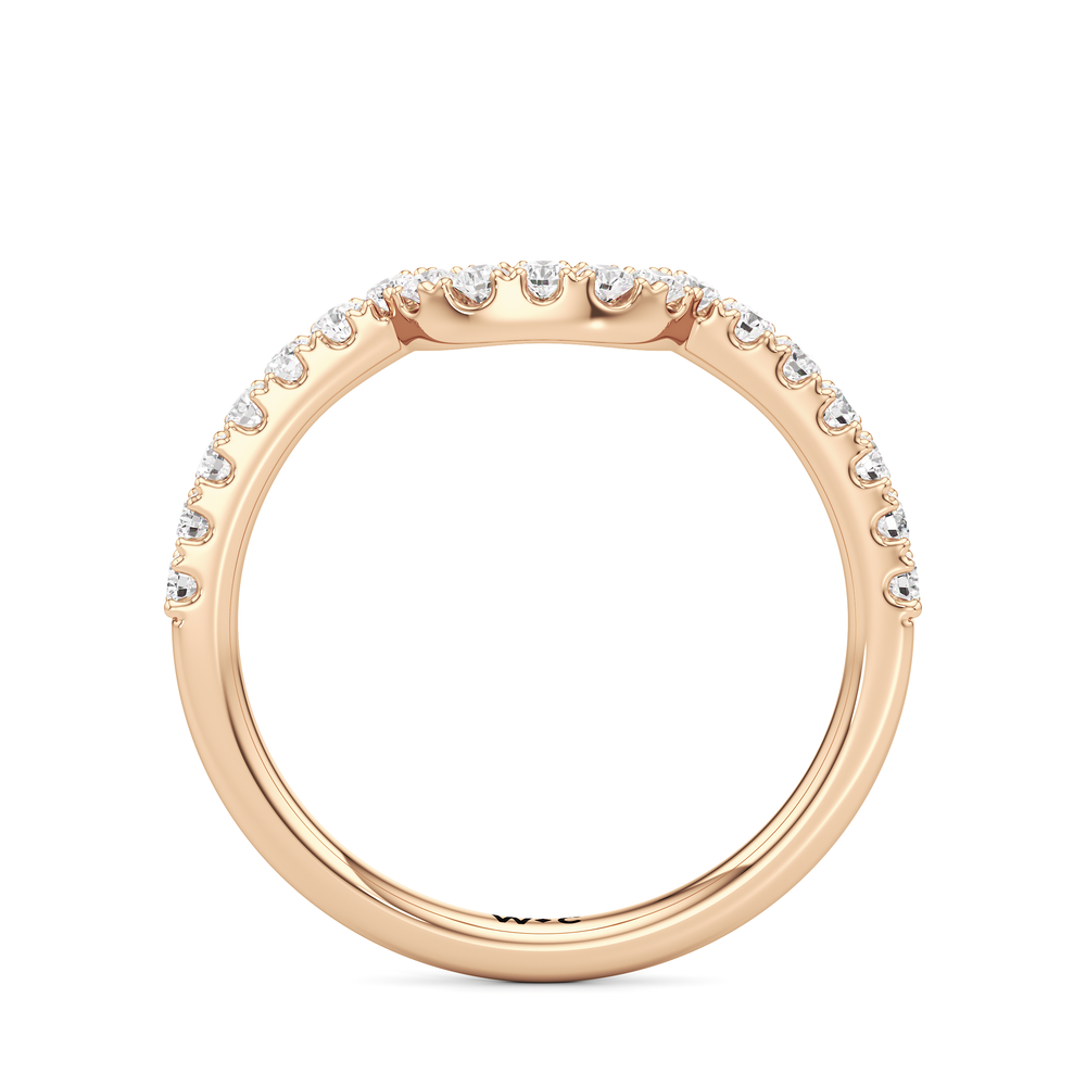 The Cassatt Low-Profile Wedding Band with 18KT Rose Gold Cut Diamond in 14KT Rose Gold view 5
