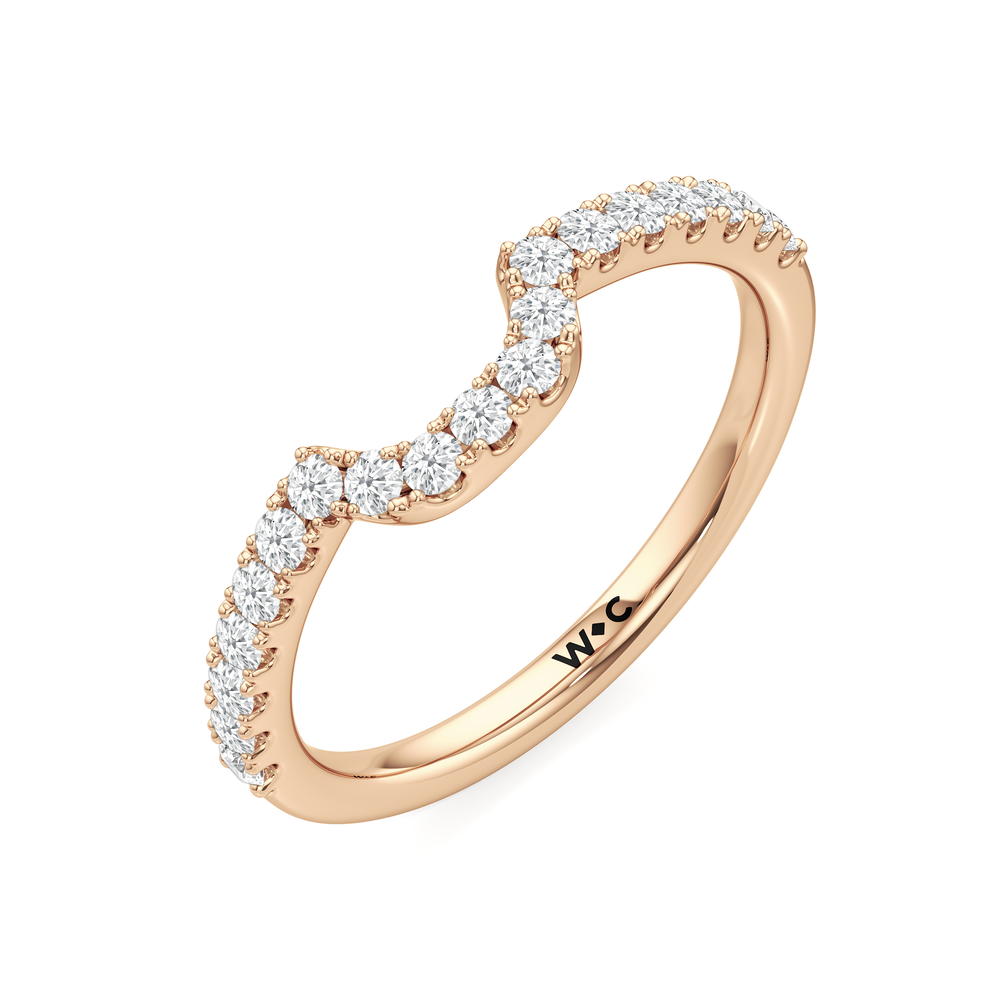 The Cassatt Low-Profile Wedding Band with 18KT Rose Gold Cut Diamond in 14KT Rose Gold view 6
