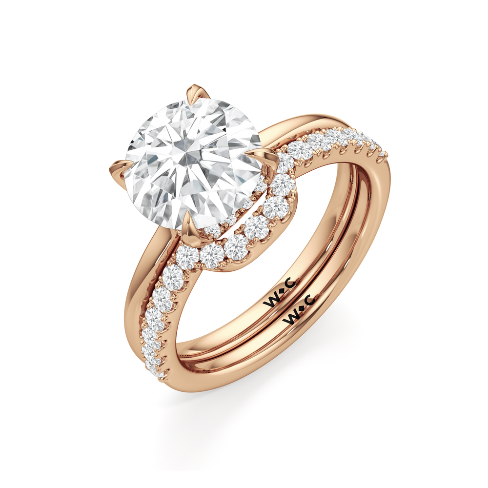 The Cassatt Low-Profile Wedding Band with 18KT Rose Gold Cut Diamond in 14KT Rose Gold view 7
