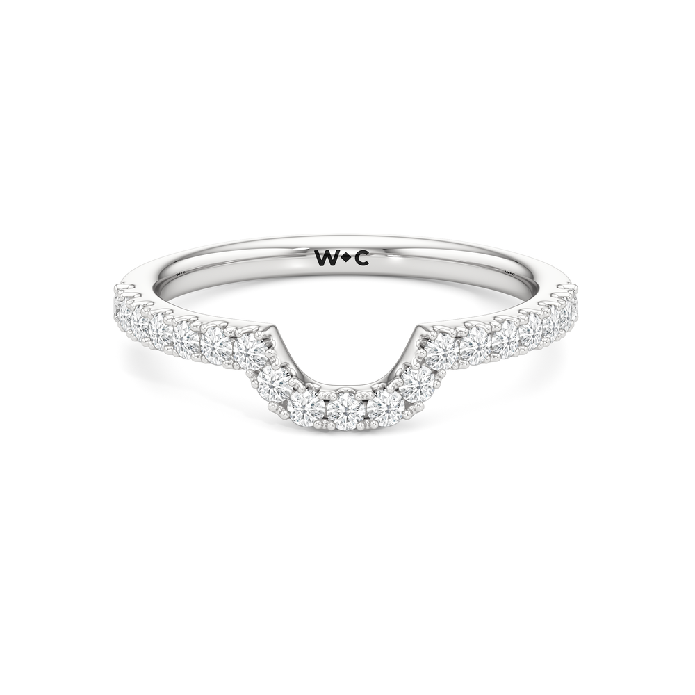 The Cassatt Low-Profile Wedding Band with Platinum Cut Diamond in 14KT Platinum view 2
