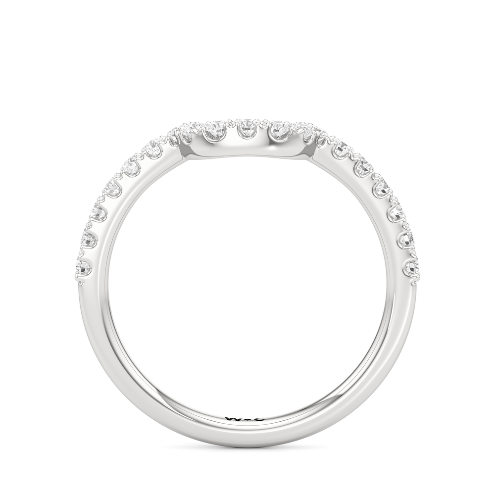 The Cassatt Low-Profile Wedding Band with Platinum Cut Diamond in 14KT Platinum view 5
