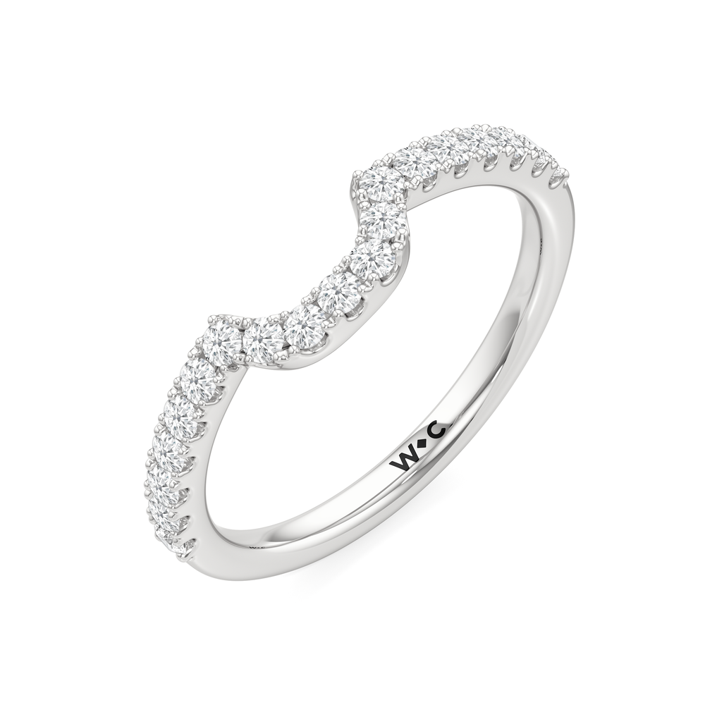 The Cassatt Low-Profile Wedding Band with Platinum Cut Diamond in 14KT Platinum view 6
