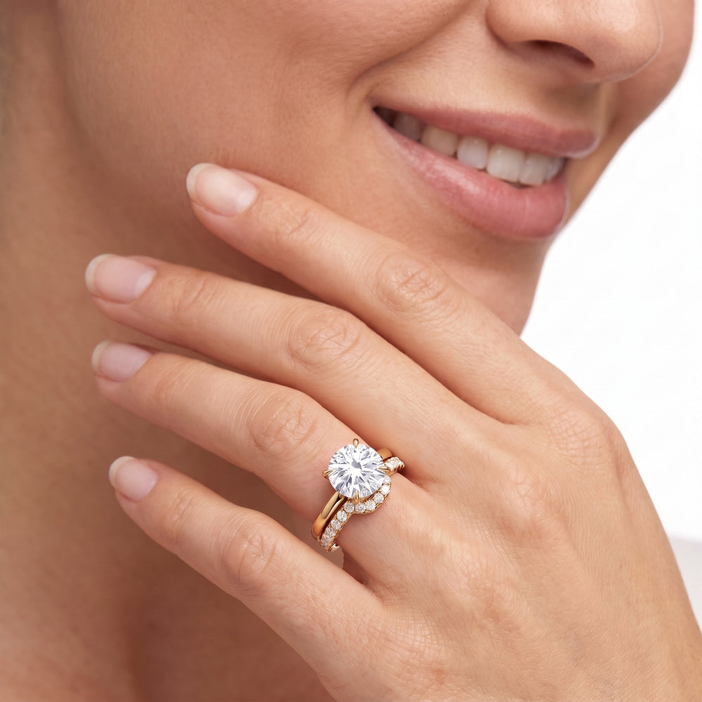 The Cassatt Low-Profile Wedding Band with Platinum Cut Diamond in 14KT Platinum view 4
