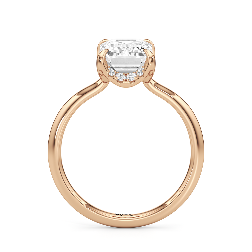 Emerald Cut The Cassatt Low-Profile Ring with Lab Grown Diamond in 14KT Rose Gold view 5
