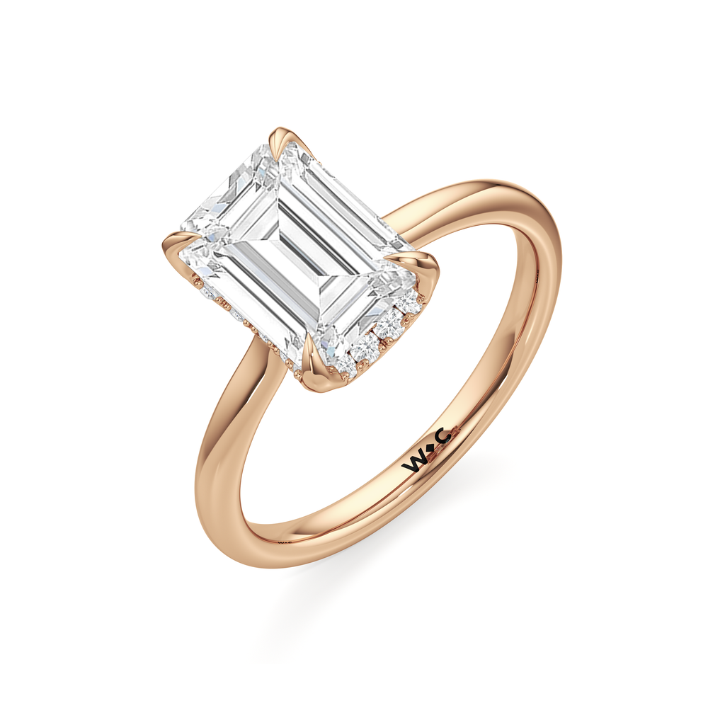 Emerald Cut The Cassatt Low-Profile Ring with Lab Grown Diamond in 14KT Rose Gold view 6
