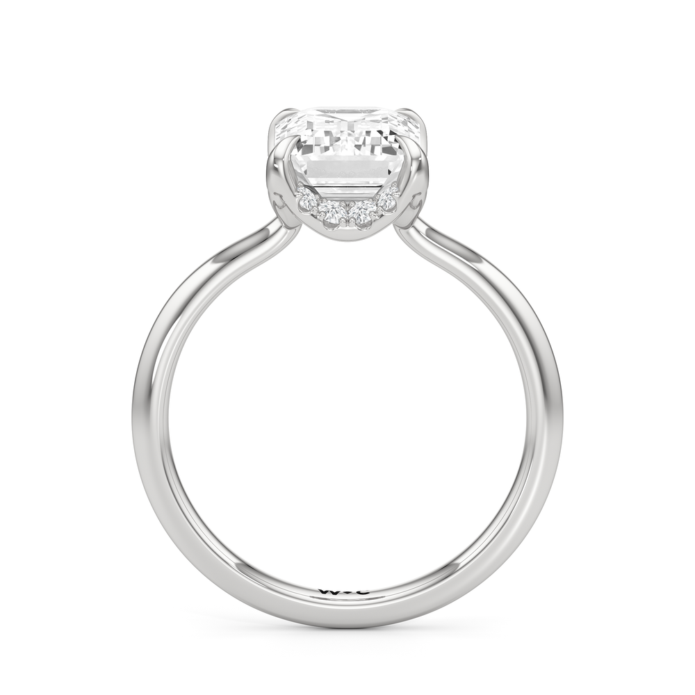Emerald Cut The Cassatt Low-Profile Ring with Lab Grown Diamond in 14KT Platinum view 5
