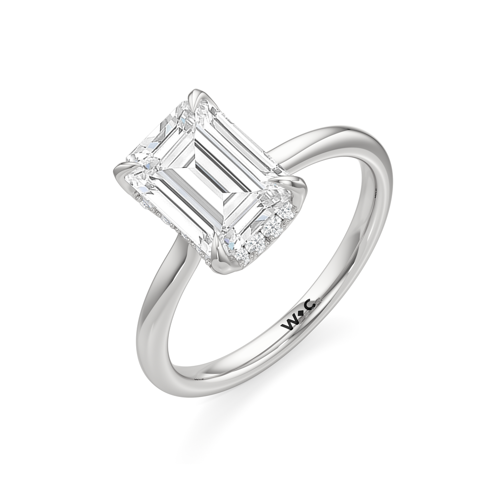 Emerald Cut The Cassatt Low-Profile Ring with Lab Grown Diamond in 14KT Platinum view 6

