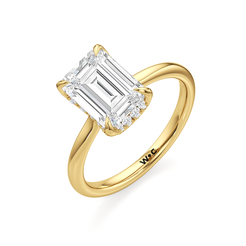 Emerald Cut The Cassatt Low-Profile Ring with Lab Grown Diamond in 14KT Yellow Gold view 6
