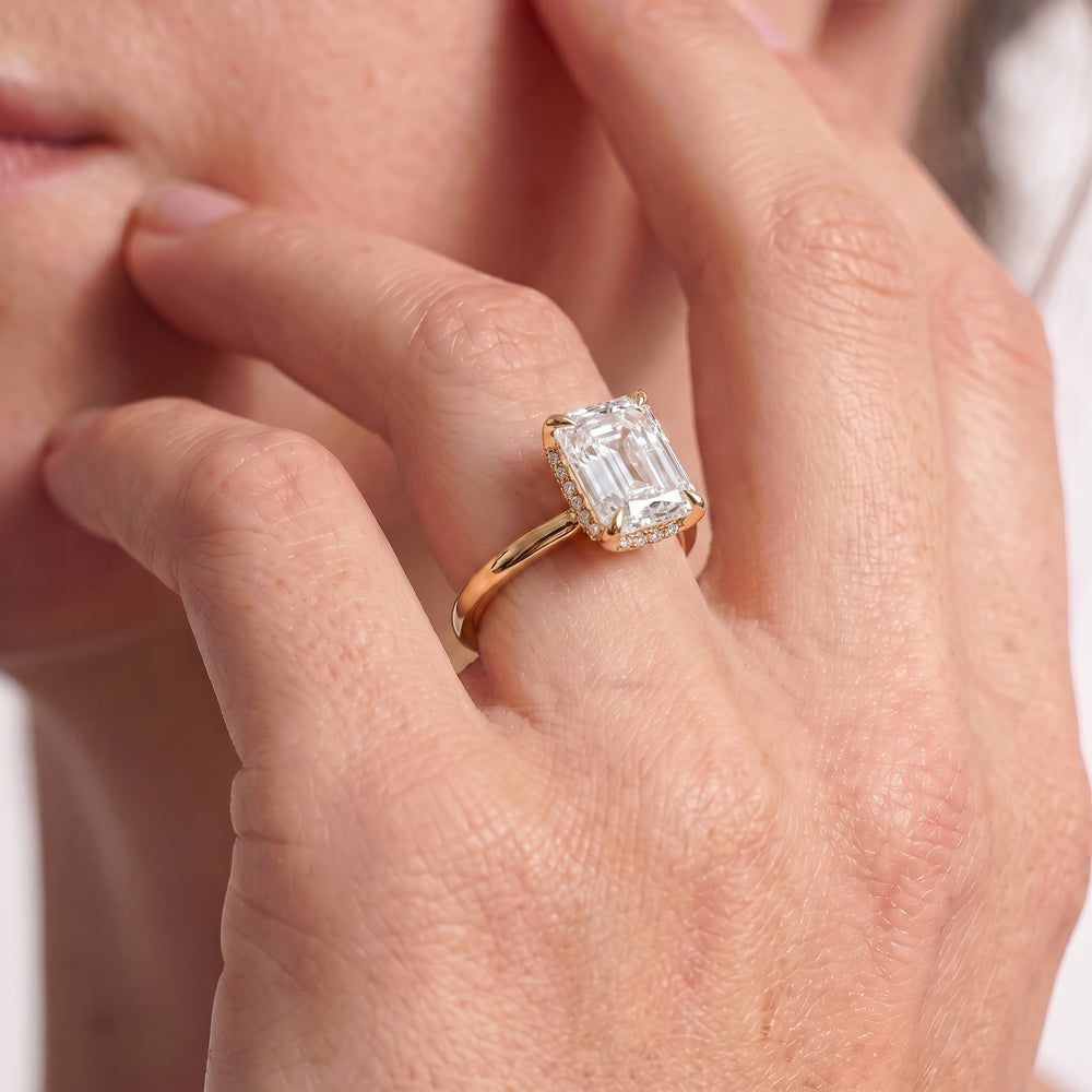 Round Cut The Cassatt Low-Profile Ring with Lab Grown Diamond in 14KT Platinum view 3
