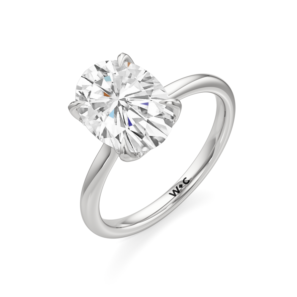 Oval Cut The Cassatt Low-Profile Ring with Lab Grown Diamond in 14KT Platinum view 6
