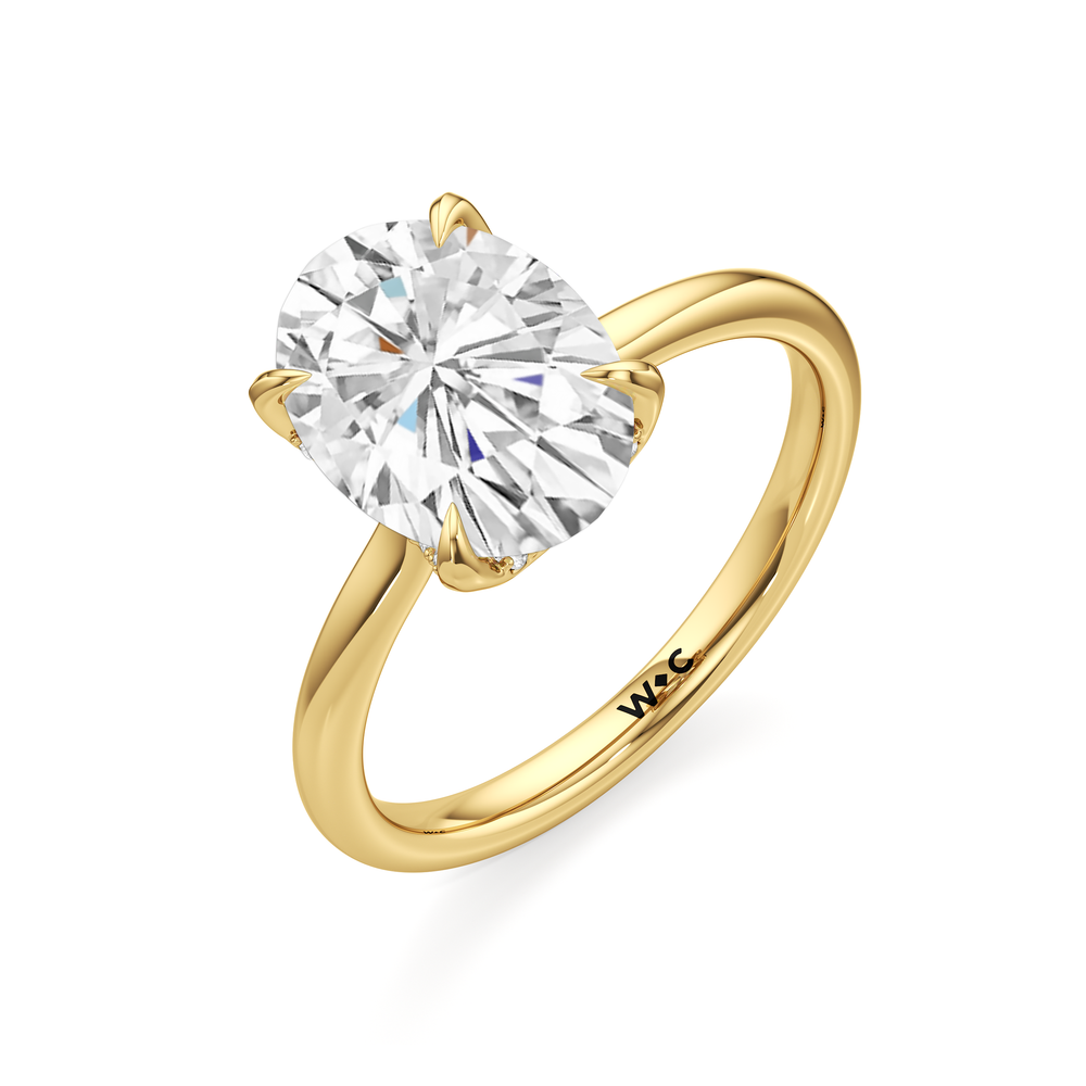 Oval Cut The Cassatt Low-Profile Ring with Lab Grown Diamond in 14KT Yellow Gold view 6
