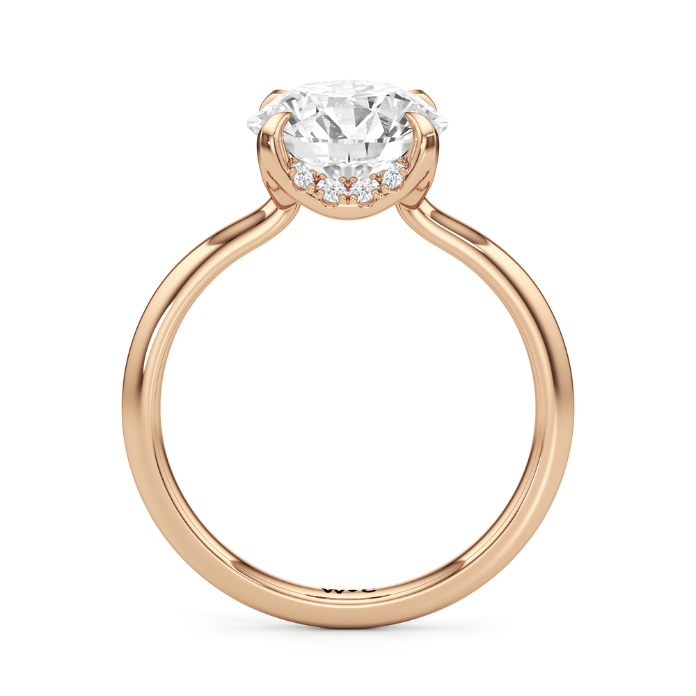 Round Cut The Cassatt Low-Profile Ring with Lab Grown Diamond in 14KT Rose Gold view 5
