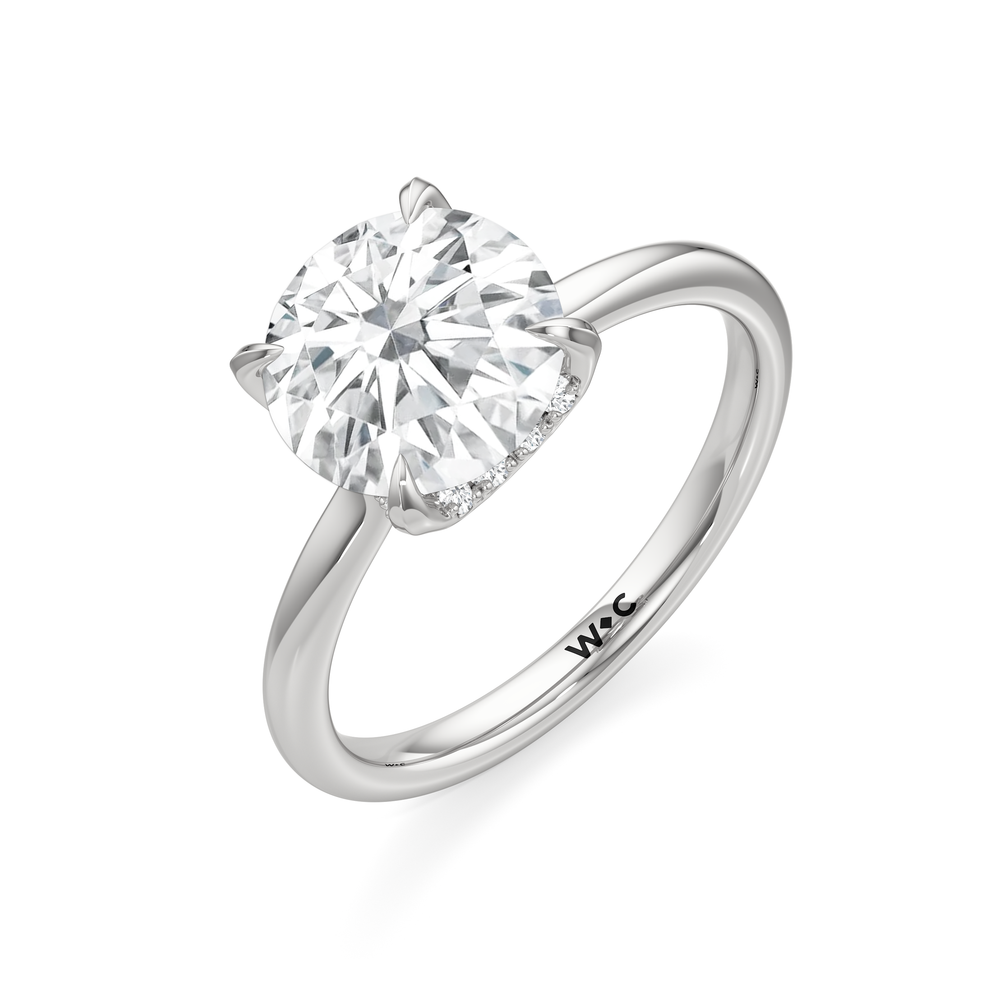 Round Cut The Cassatt Low-Profile Ring with Lab Grown Diamond in 14KT Platinum view 6
