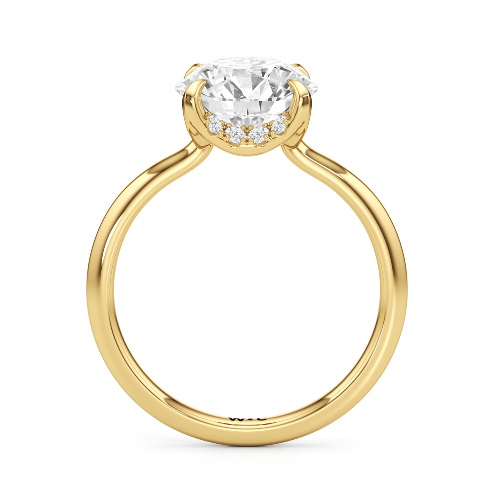 Round Cut The Cassatt Low-Profile Ring with Lab Grown Diamond in 14KT Yellow Gold view 5
