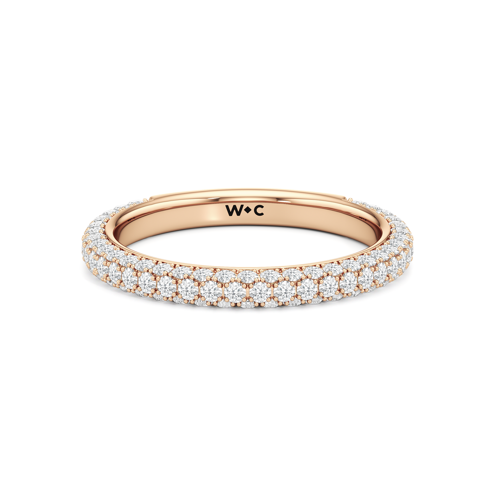 The Windsor Low-Profile Wedding Band with 18KT Rose Gold Cut Diamond in 14KT Rose Gold view 2
