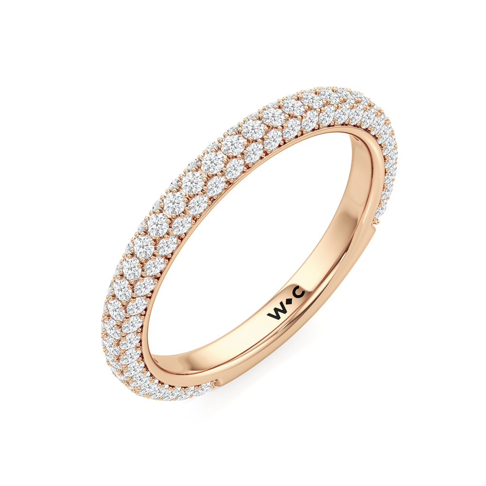 The Windsor Low-Profile Wedding Band with 18KT Rose Gold Cut Diamond in 14KT Rose Gold view 6
