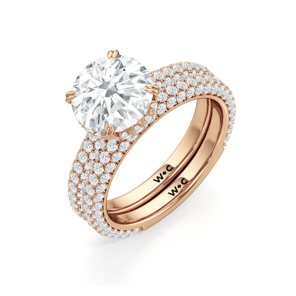 The Windsor Low-Profile Wedding Band with 18KT Rose Gold Cut Diamond in 14KT Rose Gold view 7
