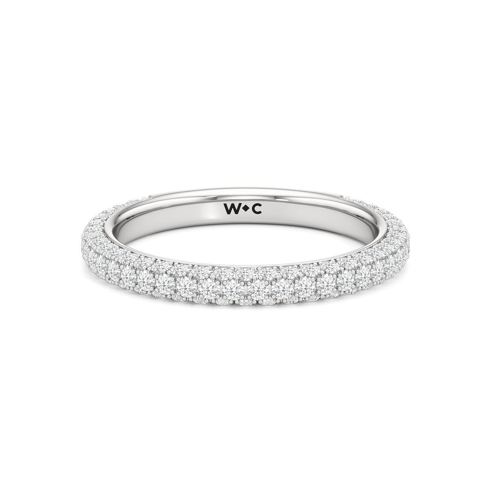The Windsor Low-Profile Wedding Band with Platinum Cut Diamond in 14KT Platinum view 2
