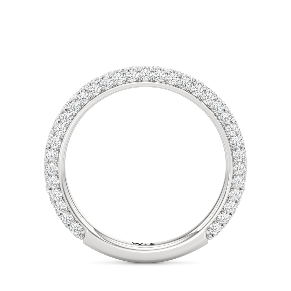 The Windsor Low-Profile Wedding Band with Platinum Cut Diamond in 14KT Platinum view 5
