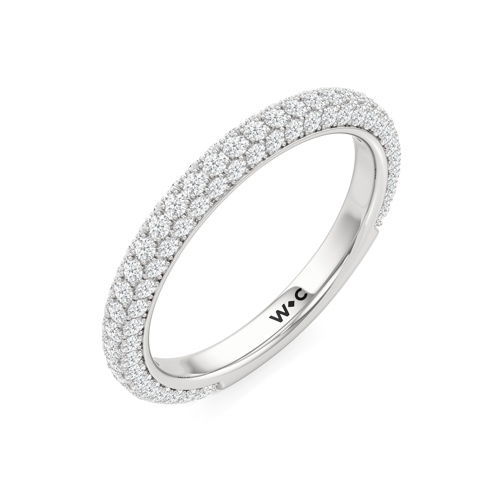 The Windsor Low-Profile Wedding Band with Platinum Cut Diamond in 14KT Platinum view 6
