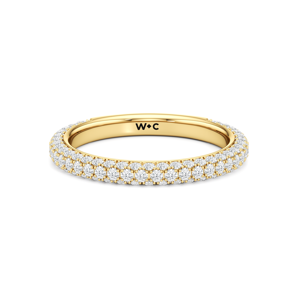 The Windsor Low-Profile Wedding Band with 18KT Yellow Gold Cut Diamond in 14KT Yellow Gold view 2
